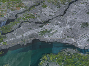 Montreal city Quebec Canada 75km Modelo 3D