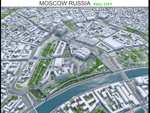मास्को शहर रूस 150 कि.मी 3D मॉडल