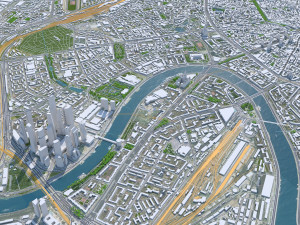 Moscow city Russia 150km Modèle 3D