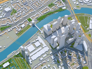 Moscow city Russia 150km Modèle 3D