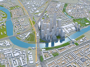 Moscow city Russia 150km Modèle 3D