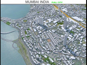Città di Mumbai India 50 km Modello 3D