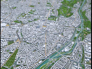 Munich city Germany 90km 3D Model