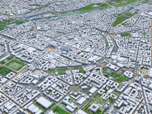 Munich city Germany 90km 3D Model