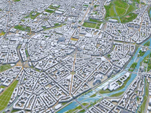 Munich city Germany 90km 3D Model