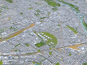 Munich city Germany 90km 3D Model