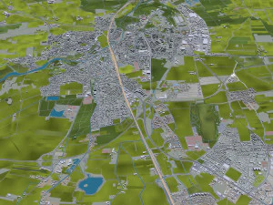 Munich city Germany 90km 3D Model