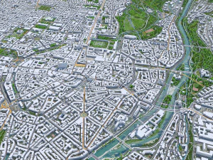 Munich city Germany 90km 3D Model