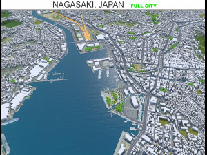 Nagasaki city Japan 60km 3D Model
