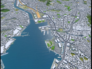 Nagasaki city Japan 60km Model 3D