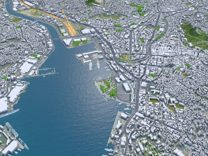 Nagasaki city Japan 60km Model 3D