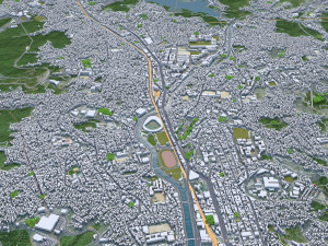 Nagasaki city Japan 60km Model 3D