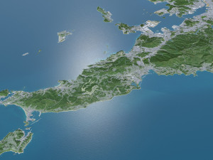 Nagasaki city Japan 60km Model 3D