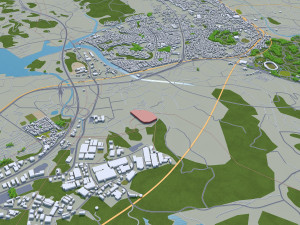 Nagasaki city Japan 60km Model 3D