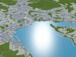 Nagasaki city Japan 60km Model 3D