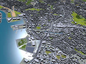Nagasaki city Japan 60km Model 3D