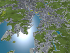 Nagasaki city Japan 60km Model 3D