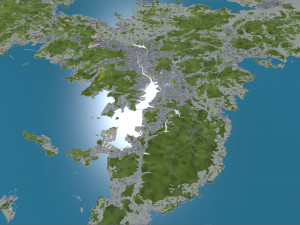 Nagasaki city Japan 60km Model 3D