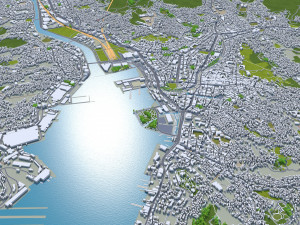 Nagasaki city Japan 60km Model 3D