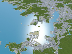 Nagasaki city Japan 60km Model 3D