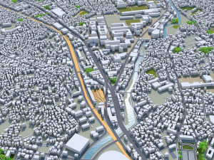 Nagasaki city Japan 60km Model 3D