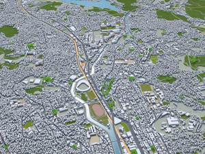 Nagasaki city Japan 60km Model 3D