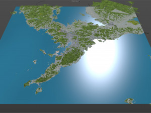 Nagasaki city Japan 60km Model 3D