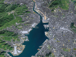 Nagasaki city Japan 60km Model 3D