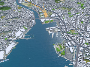 Nagasaki city Japan 60km Model 3D