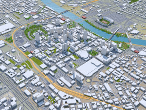 Nashville Tennessee USA 60km 3D-Modell