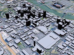 Nashville Tennessee USA 60km 3D-Modell