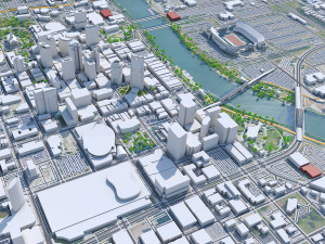 Nashville Tennessee USA 60km 3D-Modell