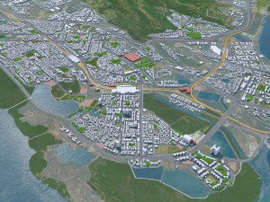 Navi Mumbai India 60km 3D Model