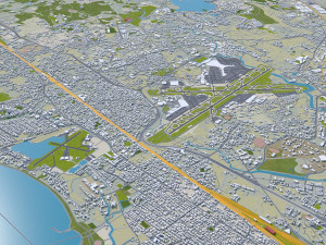 Navi Mumbai India 60km 3D Model