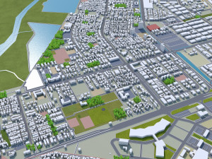 Navi Mumbai India 60km 3D Model