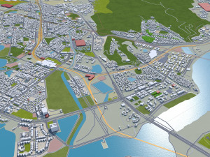 Navi Mumbai India 60km 3D Model