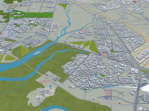 Navi Mumbai India 60km 3D Model
