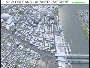 New Orleans Kenner Metairie Louisiana Downtown VS 8 km 3D Model