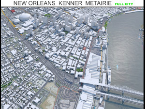 New Orleans Kenner Metairie Louisiana USA 90km 3D Модель