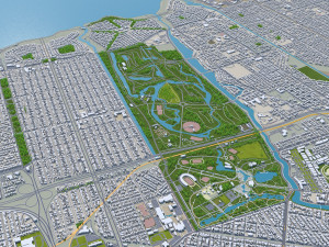 New Orleans Kenner Metairie Louisiana USA 90km 3D 모델