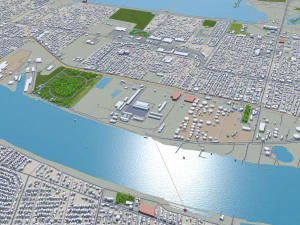 New Orleans Kenner Metairie Louisiana USA 90km 3D Model
