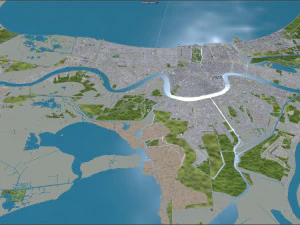New Orleans Kenner Metairie Louisiana USA 90km 3D Model