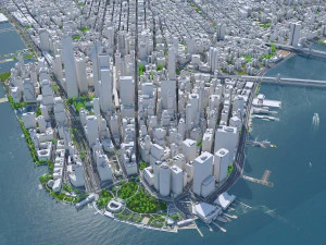 New York USA 65km 3D Model