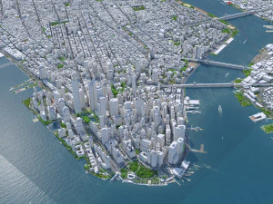New York USA 65km 3D Model
