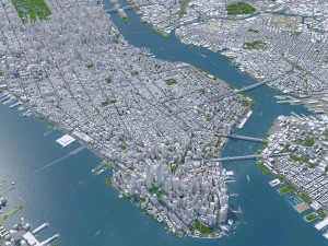 New York USA 65km 3D Model