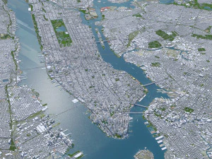 New York USA 65km 3D Model