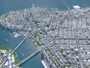 New York USA 65km 3D Model