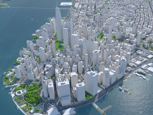 New York USA 65km 3D Model