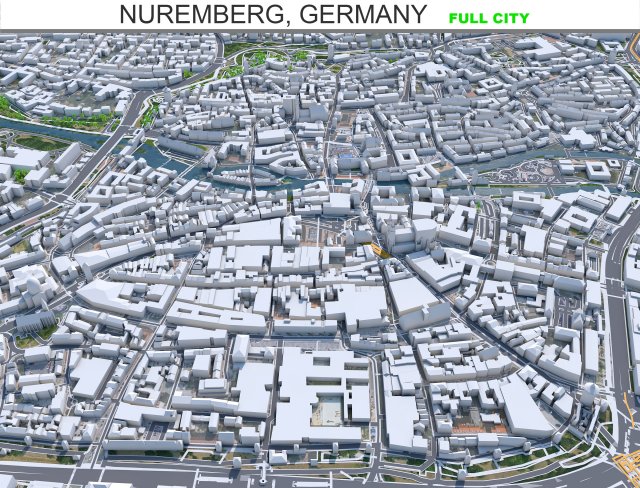 Nuremberg city Germany 60km 3D 모델 .c4d .max .obj .3ds .fbx .stl .blend 