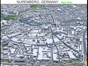 Nuremberg city Germany 60km 3D 모델